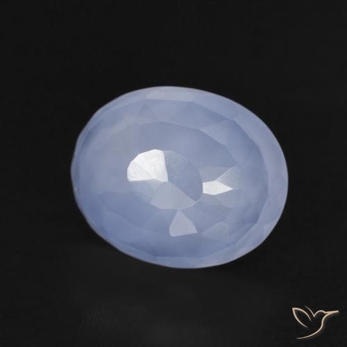 9,17 ctw natürlicher Purpurblau Chalzedon, Oval, Transparent