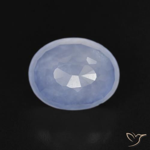2.84ct Natürlicher Purpurblau Chalzedon, Oval, Transparent