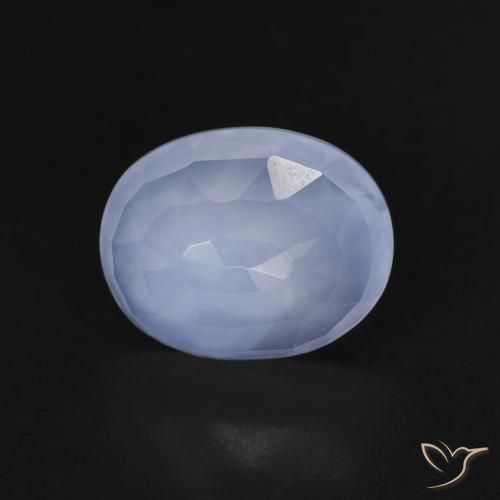 2.51ct Natürlicher Purpurblau Chalzedon, Oval, Transparent