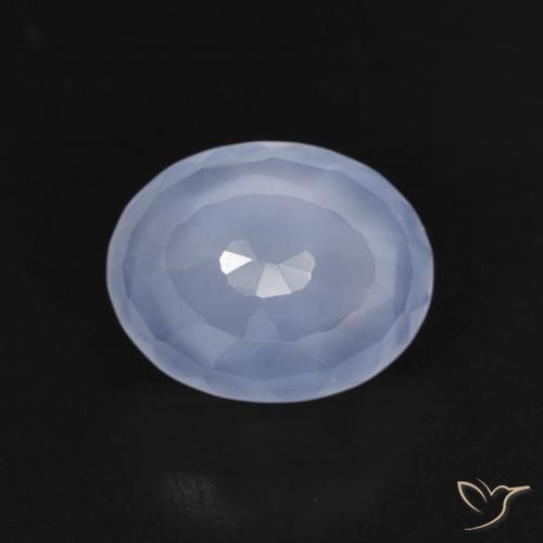 2.50ct Natürlicher Purpurblau Chalzedon, Oval, Transparent