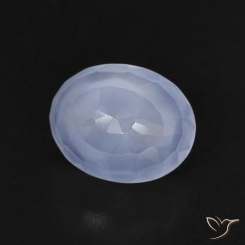 9,17 ctw natürlicher Purpurblau Chalzedon, Oval, Transparent