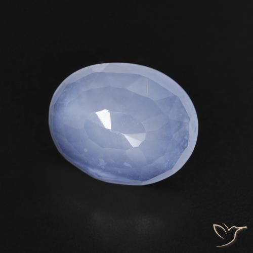 9,17 ctw natürlicher Purpurblau Chalzedon, Oval, Transparent