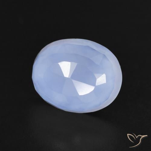 9,17 ctw natürlicher violett-blau Chalzedon, Oval, Transparent