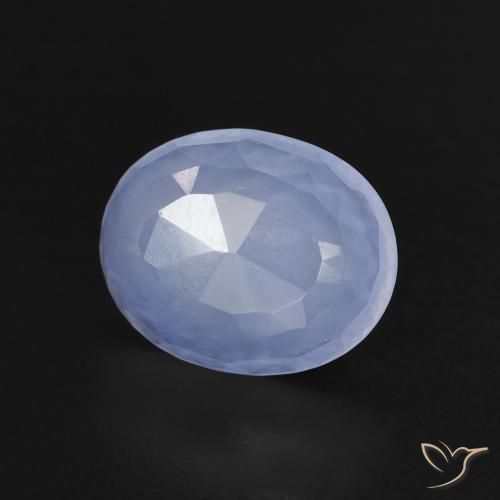 9,17 ctw natürlicher violett-blau Chalzedon, Oval, Transparent