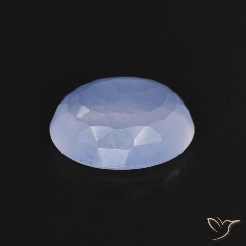 9,17 ctw natürlicher violett-blau Chalzedon, Oval, Transparent