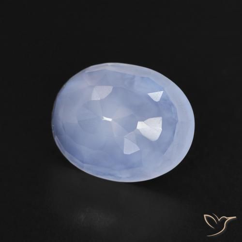 9,17 ctw natürlicher Hellviolettes Blau Chalzedon, Oval, Transparent