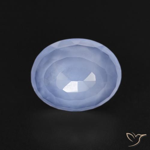 9,17 ctw natürlicher Purpurblau Chalzedon, Oval, Transparent