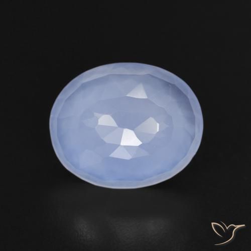 2.96ct Natürlicher Purpurblau Chalzedon, Oval, Transparent
