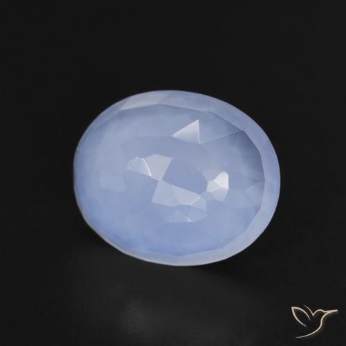 9,17 ctw natürlicher Purpurblau Chalzedon, Oval, Transparent