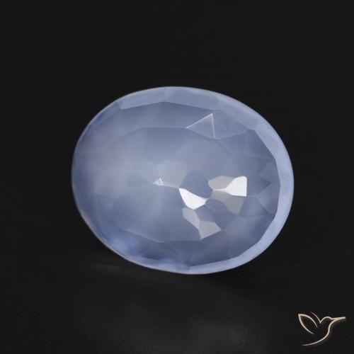 2.76ct Natürlicher Purpurblau Chalzedon, Oval, Transparent