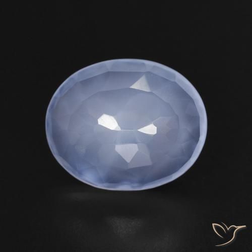 9,17 ctw natürlicher Purpurblau Chalzedon, Oval, Transparent