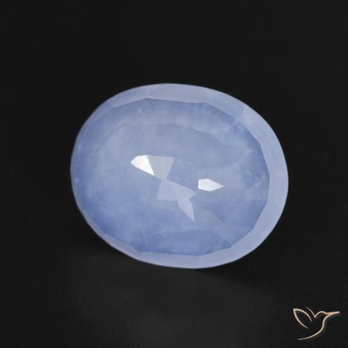 3.04ct Natürlicher violett-blau Chalzedon, Oval, Transparent
