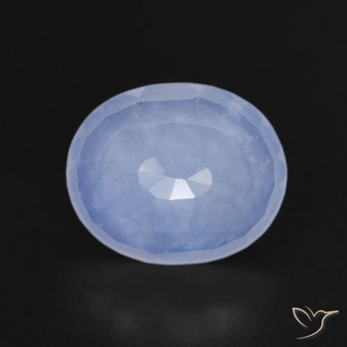 9,17 ctw natürlicher violett-blau Chalzedon, Oval, Transparent
