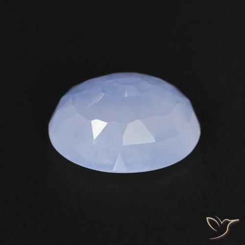 9,17 ctw natürlicher violett-blau Chalzedon, Oval, Transparent