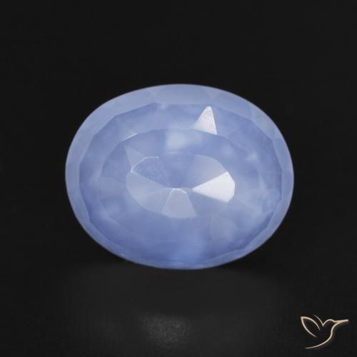 3.32ct Natürlicher Purpurblau Chalzedon, Oval, Transparent