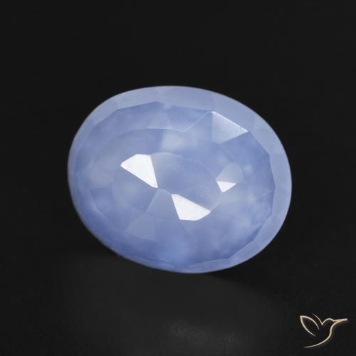 9,17 ctw natürlicher Purpurblau Chalzedon, Oval, Transparent
