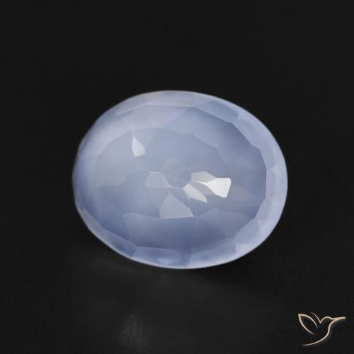 9,17 ctw natürlicher Purpurblau Chalzedon, Oval, Transparent