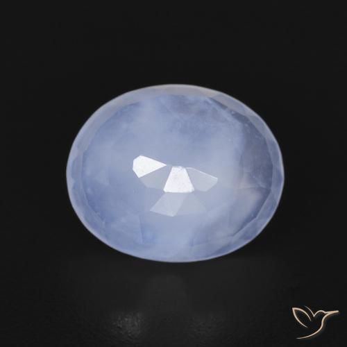 2.57ct Natürlicher Hellviolettes Blau Chalzedon, Oval, Transparent