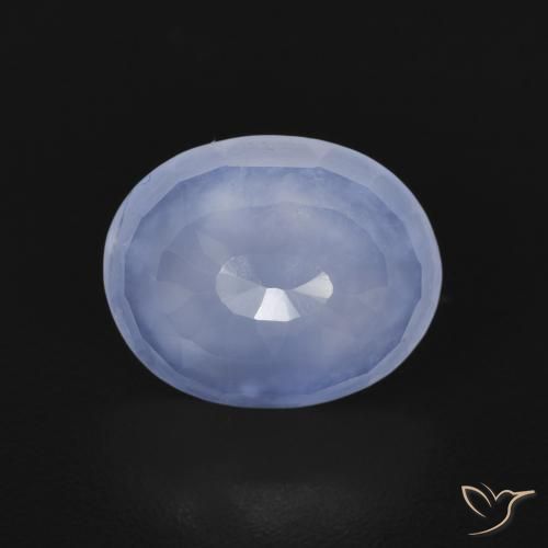 2.35ct Natürlicher Purpurblau Chalzedon, Oval, Transparent
