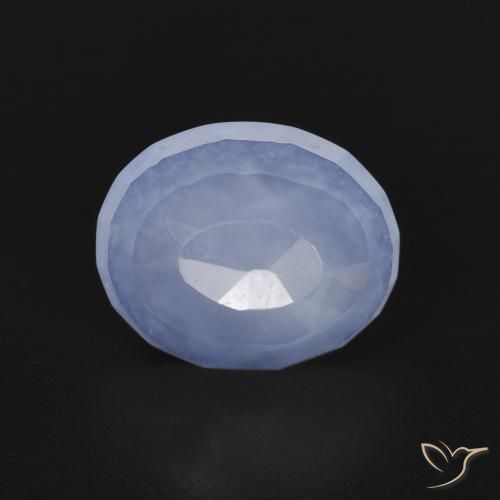 2.36ct Natürlicher Purpurblau Chalzedon, Oval, Transparent