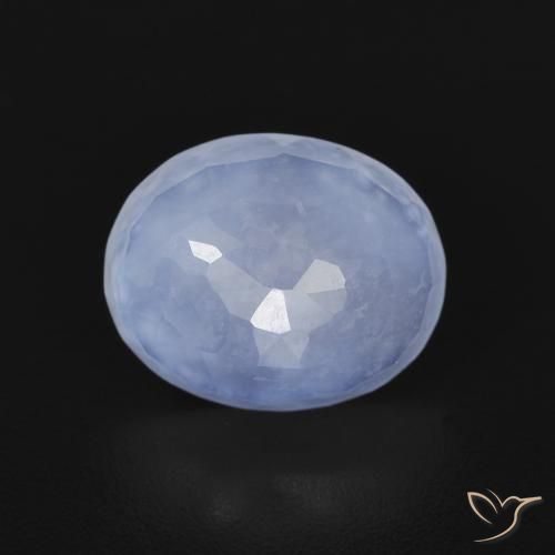 2.34ct Natürlicher Purpurblau Chalzedon, Oval, Transparent