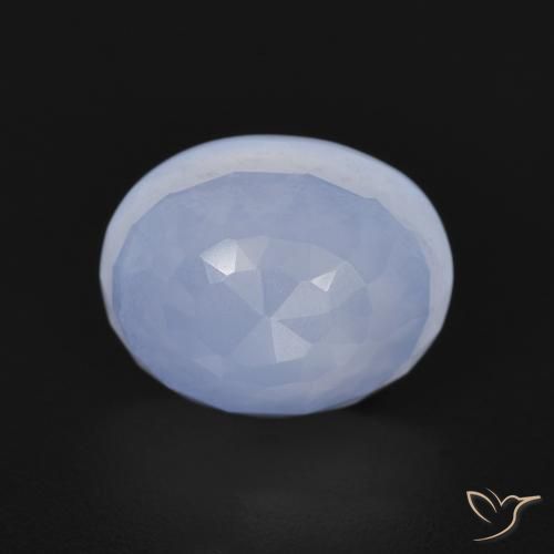 3.00ct Natürlicher Purpurblau Chalzedon, Oval, Transparent