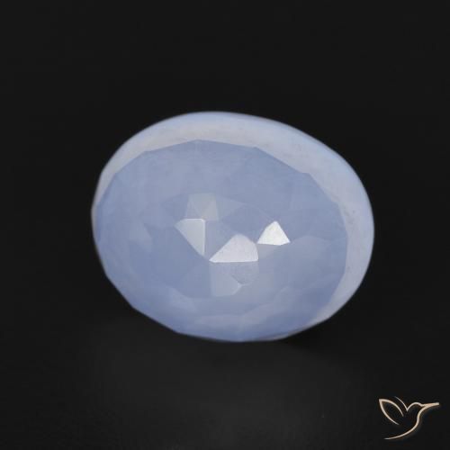 9,17 ctw natürlicher Purpurblau Chalzedon, Oval, Transparent