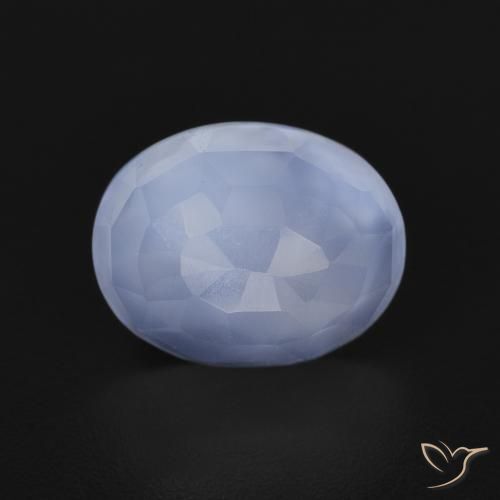 2.56ct Natürlicher Purpurblau Chalzedon, Oval, Transparent