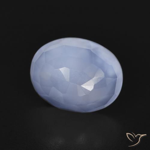 9,17 ctw natürlicher Purpurblau Chalzedon, Oval, Transparent