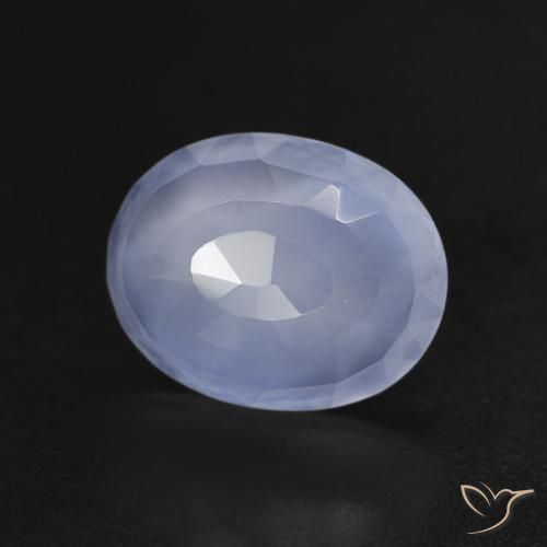 9,17 ctw natürlicher Purpurblau Chalzedon, Oval, Transparent