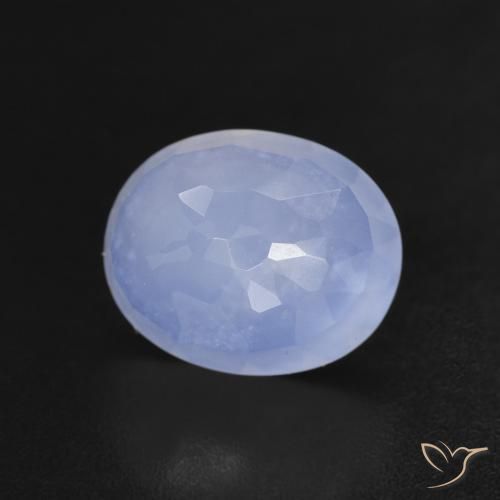 9,17 ctw natürlicher Purpurblau Chalzedon, Oval, Transparent