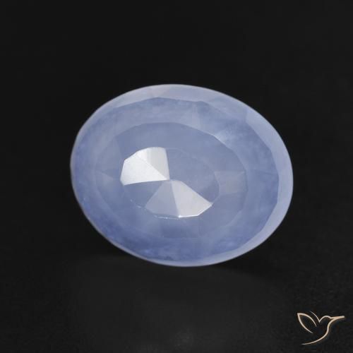 2.87ct Natürlicher Purpurblau Chalzedon, Oval, Transparent