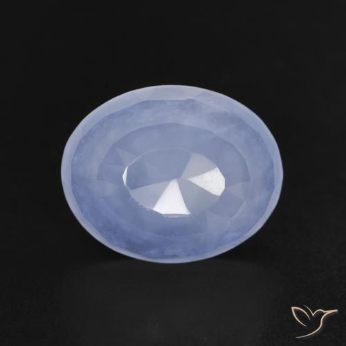 9,17 ctw natürlicher Purpurblau Chalzedon, Oval, Transparent