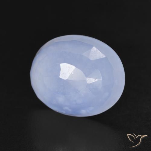 9,17 ctw natürlicher violett-blau Chalzedon, Oval, Transparent