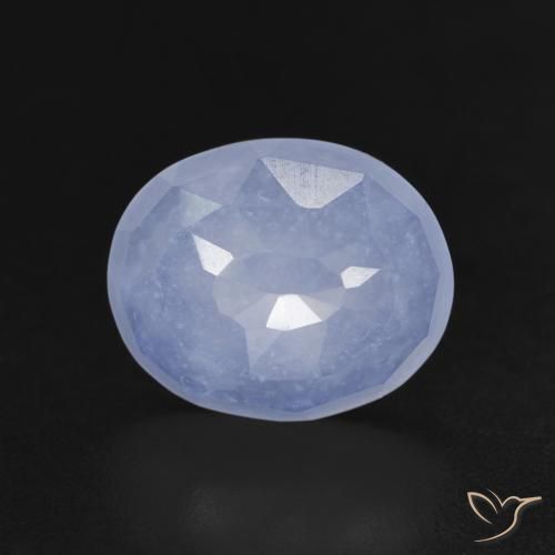 3.40ct Natürlicher Purpurblau Chalzedon, Oval, Transparent