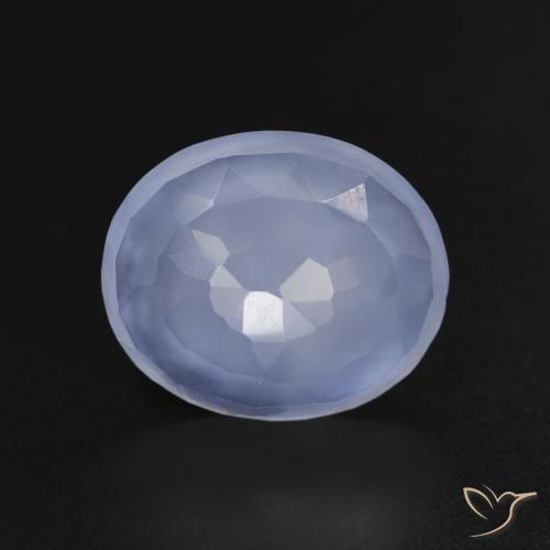 3.05ct Natürlicher Purpurblau Chalzedon, Oval, Transparent