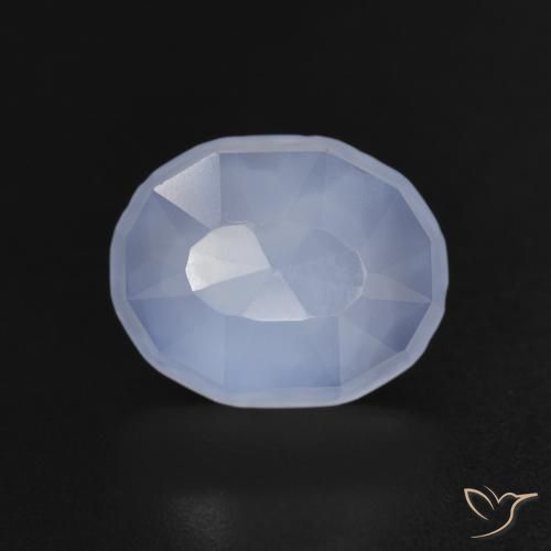3.22ct Natürlicher Purpurblau Chalzedon, Oval, Transparent