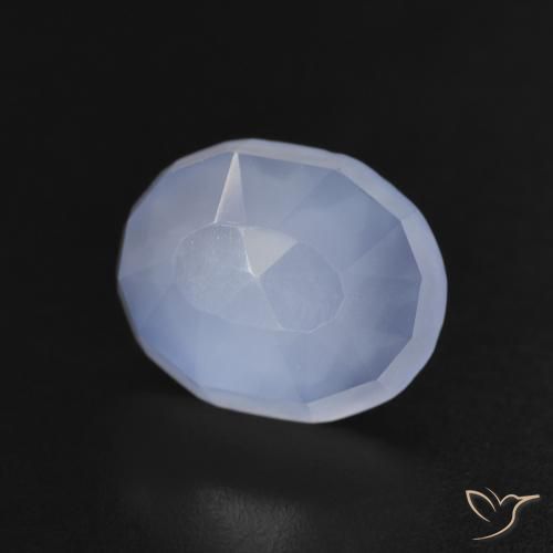 9,17 ctw natürlicher Purpurblau Chalzedon, Oval, Transparent