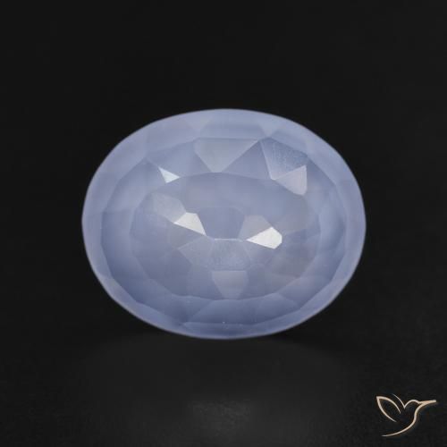 3.32ct Natürlicher Purpurblau Chalzedon, Oval, Transparent