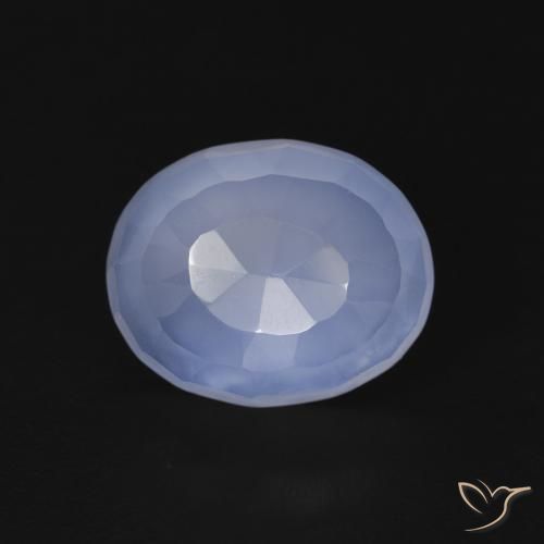 3.54ct Natürlicher Purpurblau Chalzedon, Oval, Transparent