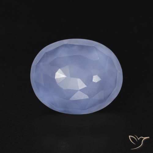 3.42ct Natürlicher Purpurblau Chalzedon, Oval, Transparent