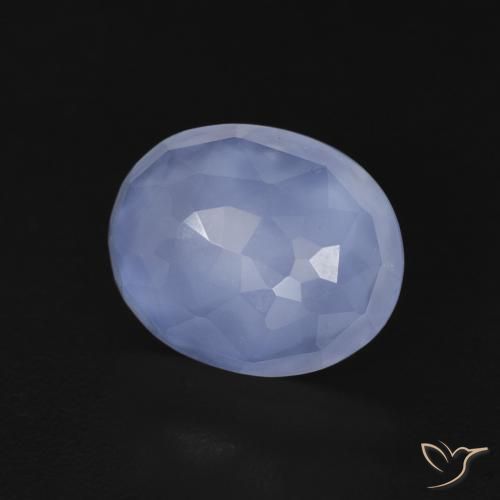 9,17 ctw natürlicher Purpurblau Chalzedon, Oval, Transparent
