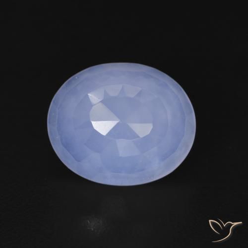 3.56ct Natürlicher Purpurblau Chalzedon, Oval, Transparent