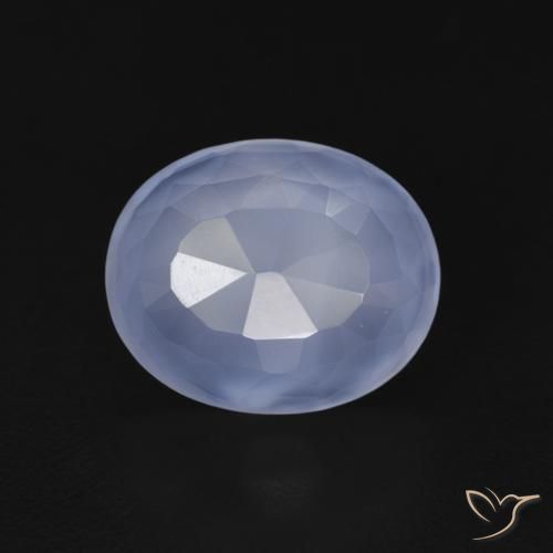 3.60ct Natürlicher Purpurblau Chalzedon, Oval, Transparent