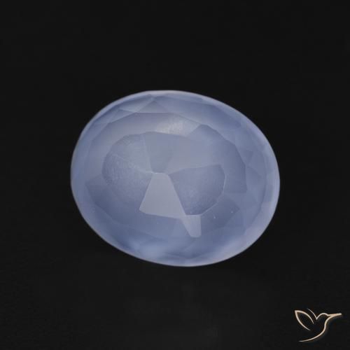 9,17 ctw natürlicher Purpurblau Chalzedon, Oval, Transparent