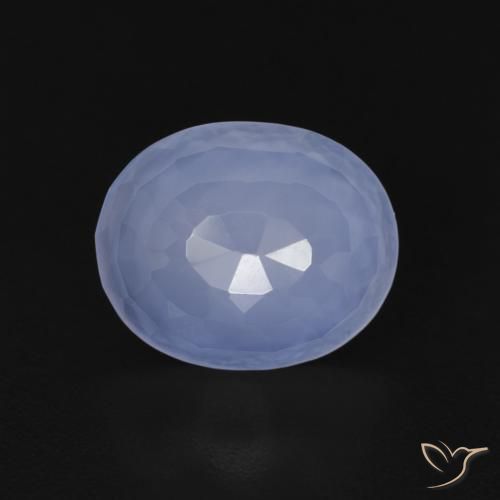 3.34ct Natürlicher Purpurblau Chalzedon, Oval, Transparent
