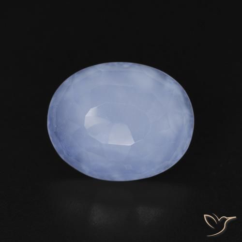2.98ct Natürlicher Purpurblau Chalzedon, Oval, Transparent