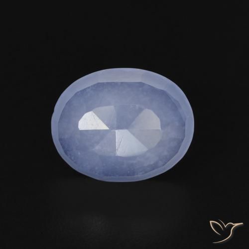 2.56ct Natürlicher Purpurblau Chalzedon, Oval, Transparent