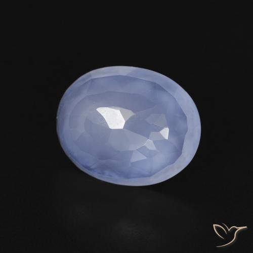 9,17 ctw natürlicher Purpurblau Chalzedon, Oval, Transparent