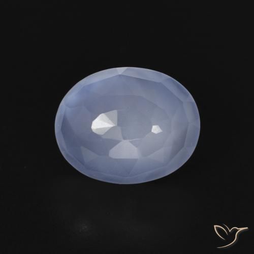 2.75ct Natürlicher Purpurblau Chalzedon, Oval, Transparent
